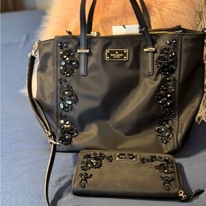 Kate Spade Black Tote with Embellishments